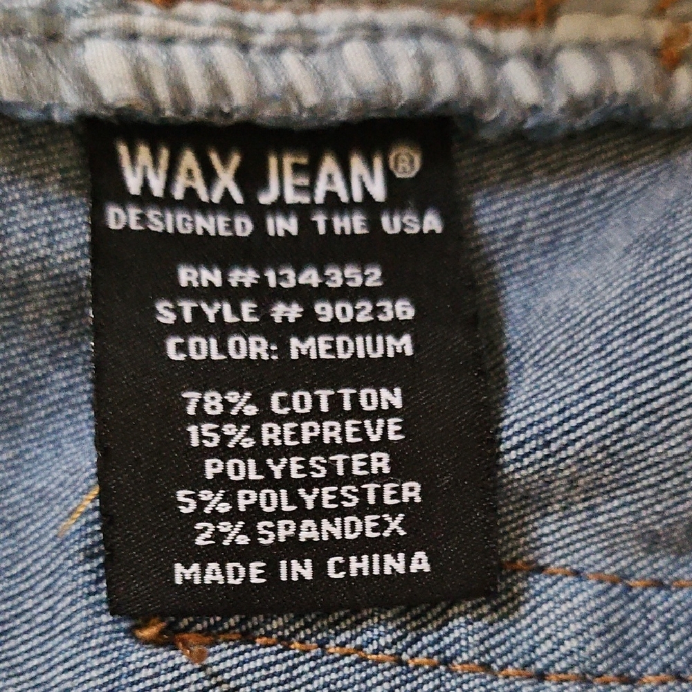 Wax Jean Women's Distressed Blue Denim Shorts - Picture 6 of 9